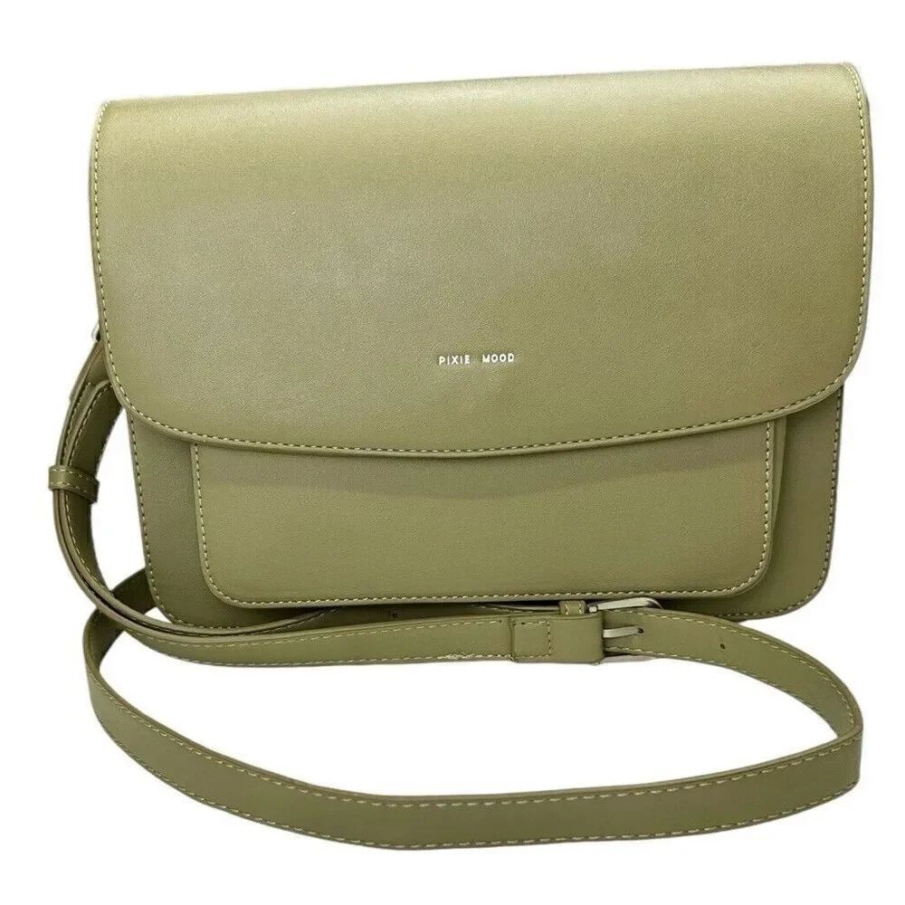 NWOT PixieโMood Zoe Adjustable Crossbody Shoulder Bag Vegan Leather SageโGreen